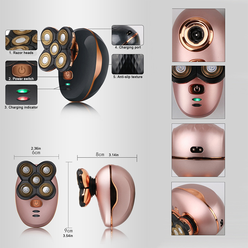 Electric Shavers Electric Shaver 5 Head Razor Bald Beard Hair Skull Men's Shaver Rechargeable Electric Razor Beard Trimmer Shaving Machine 230828