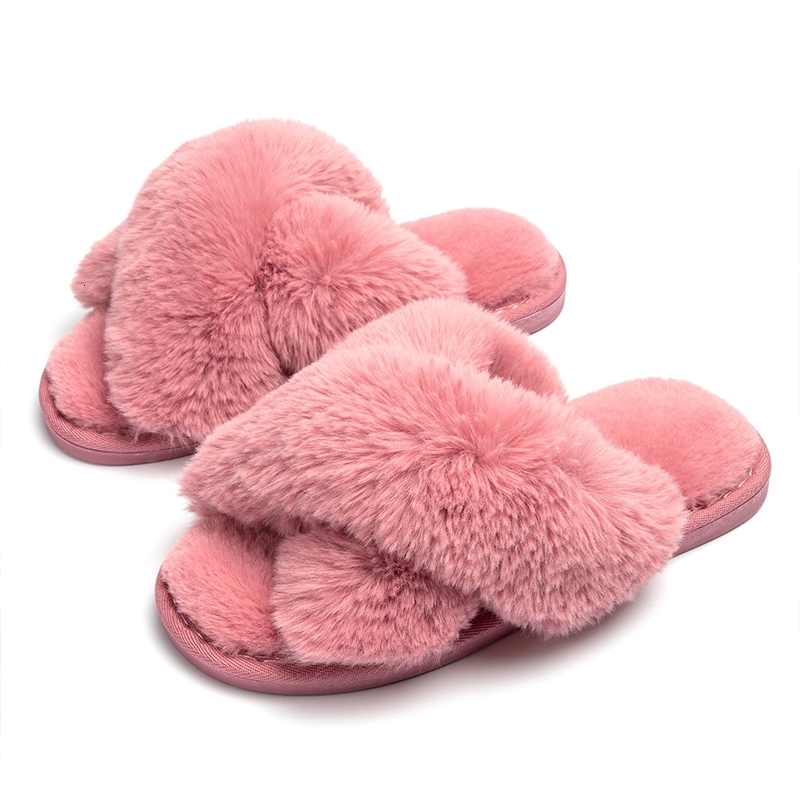 Sandals Winter Women Home Indoor Casual Fuzzy Slippers Female Flip Flops Fluffy Shoes Cross Slides Ladies Soft Plush 230826