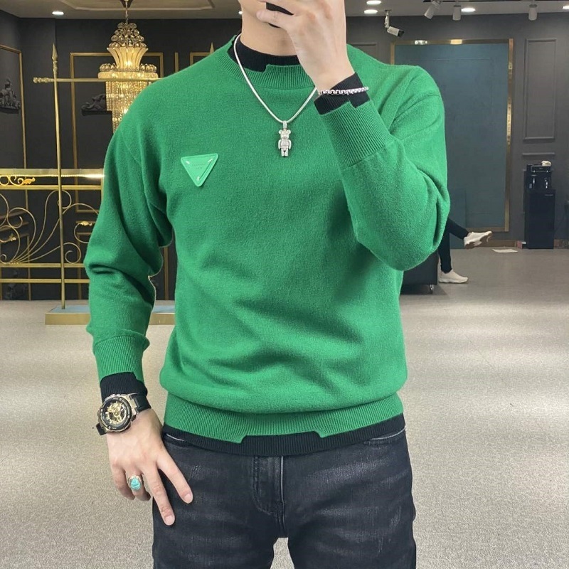 Men's Sweaters Autumn Winter Casual Men's Sweater Long Sleeve Slim Knitted Pullovers Fashion Contrast Crew Neck Knitted Pullover Men Clothin