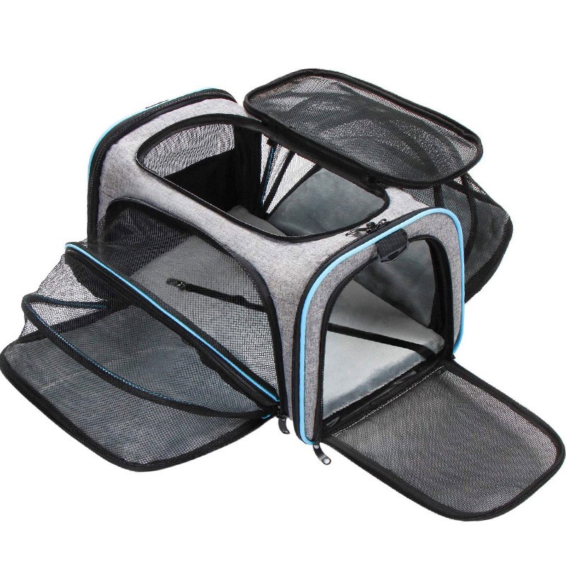 YUEXUAN Pet Carriers Bag Portable Breathable Foldable Bag Cat Dog Carrier Bags Outgoing Travel Pets Cats Handbag Safety Zippers 4 Sides Expandable Cat
