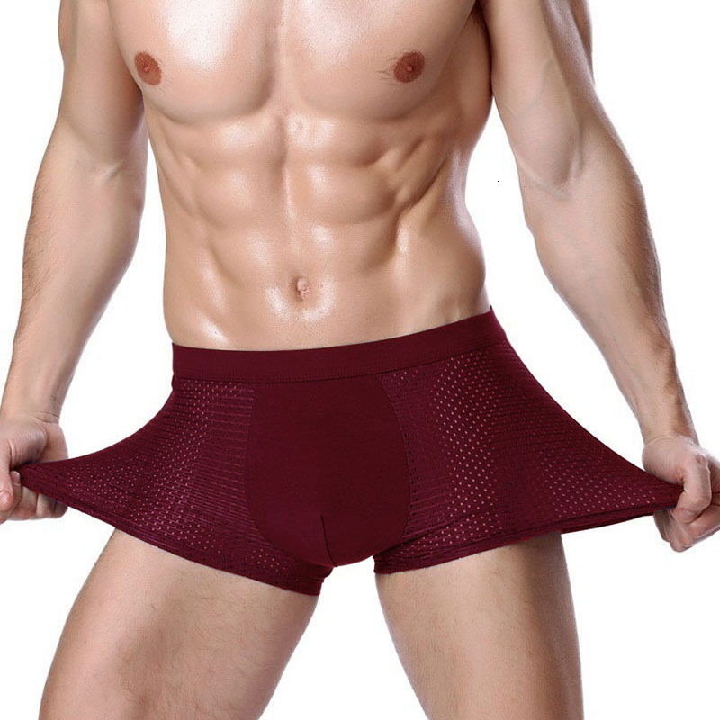 Underpants 5PCSLot Mesh Hole Mens Underwear Boxers for Men Boxershorts Pantis homme Plus Size Panties Sexy breathable 230828