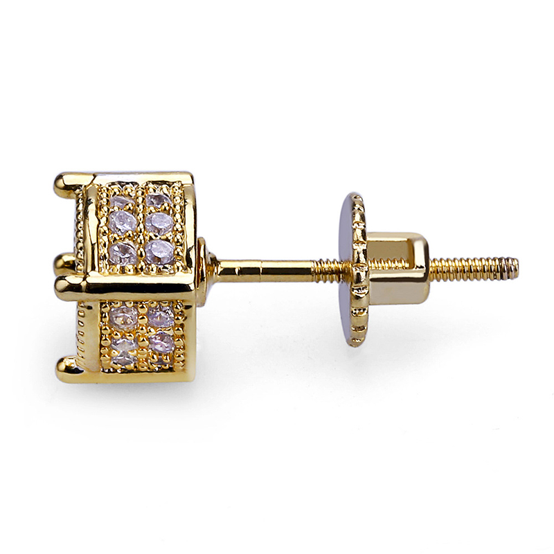 Luxury Designer Earrings Mens Gold Stud Charms Christmas Gift Hip Hop Jewelry Iced Out Diamod Earring Rapper Bling Ear Ring Fashio