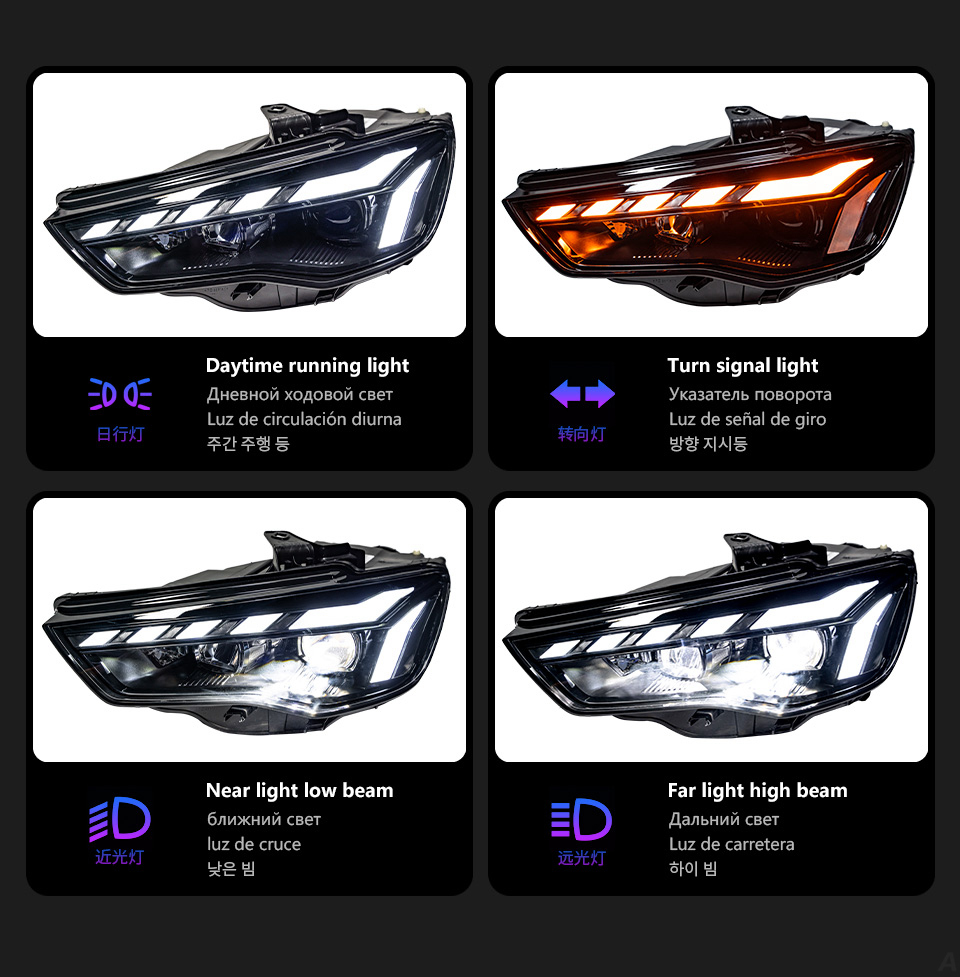 Car Lights for Audi A3 LED Headlights 2013-20 16 A3 8V Original Xenon Lights Upgrade LED Headlight Signal Lamp