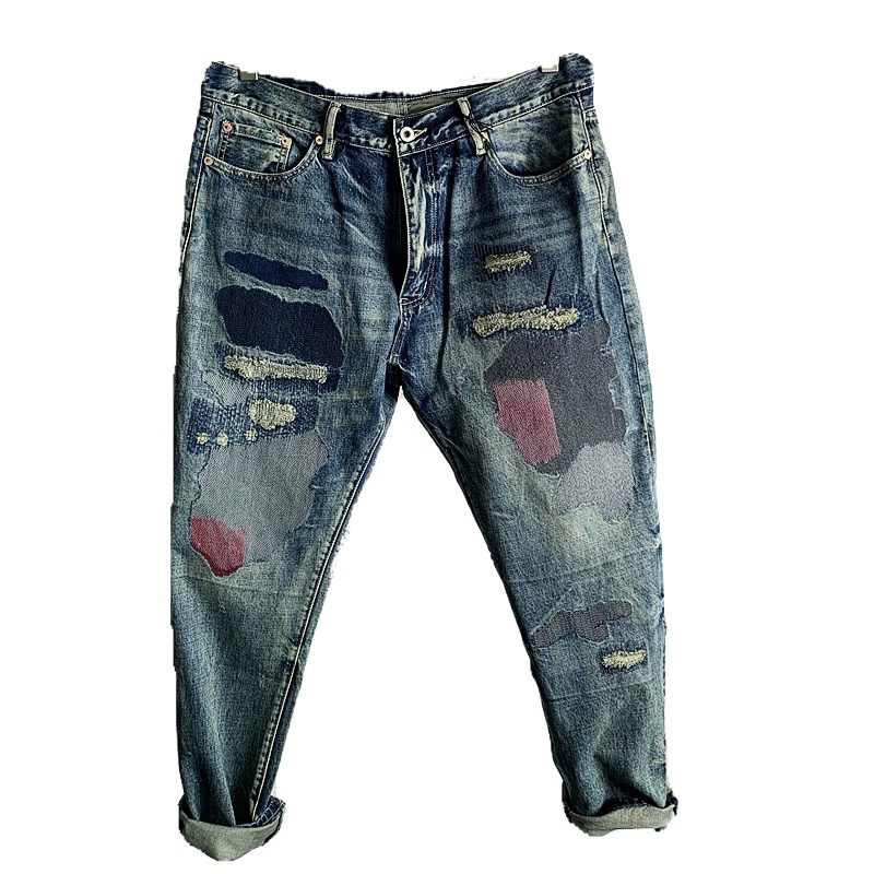 Mens Jeans Neighborhood NBHD Japanese Ragged Paint Splattered Washed Straight Leg 230829