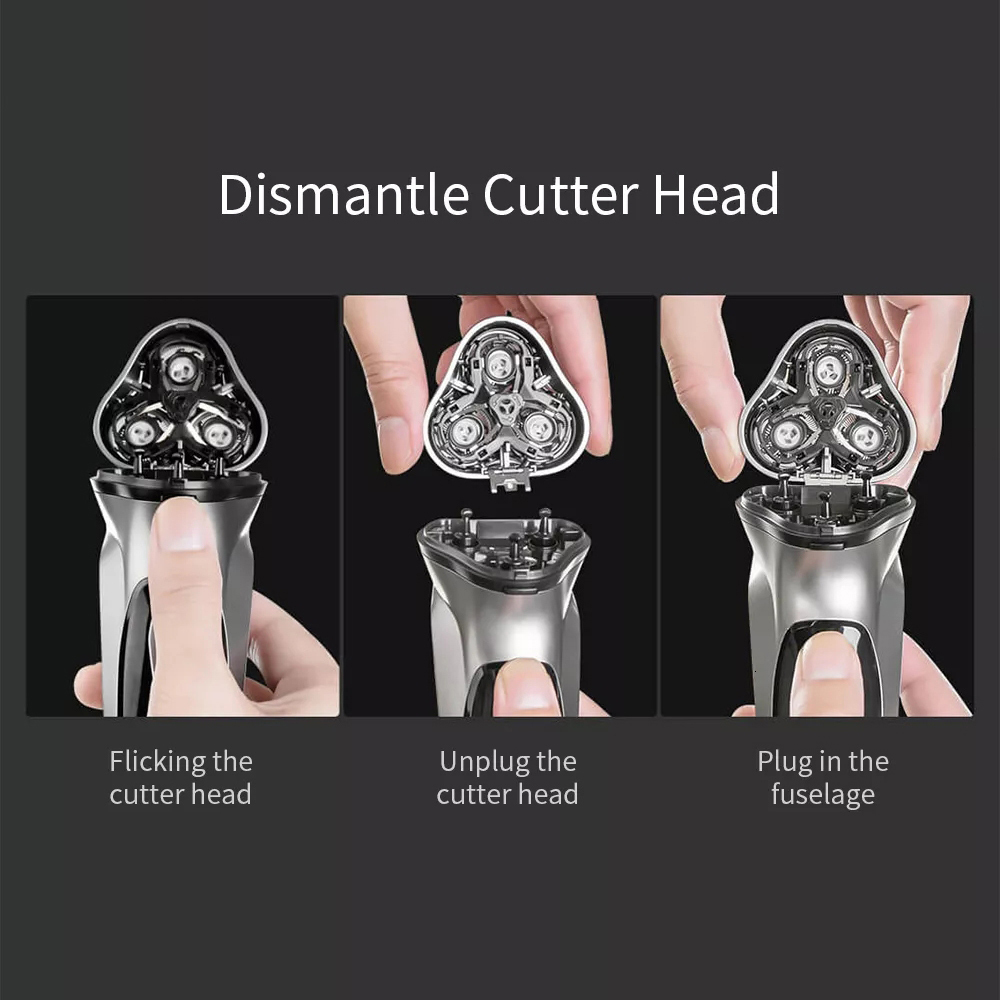 Electric Shavers ENCHEN BlackStone Replacement Shaver Head Black Silver 3D Floating Cutter Head Waterproof Stainless Steel Razor Blade 230828