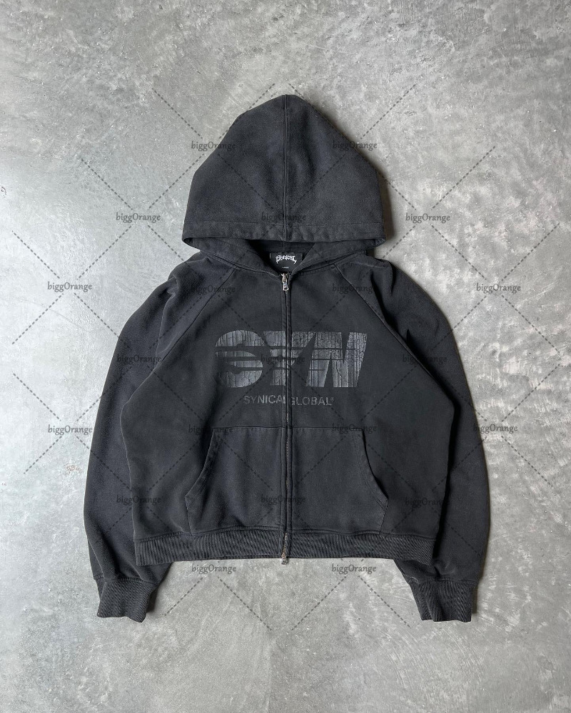 Mens Hoodies Sweatshirts American vintage alphabet print hoodie coat men Goth punk Harajuku street zipper casual loose sweatshirt 230828