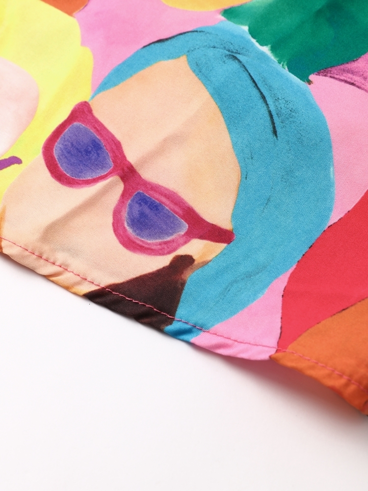 Women's Blouses Shirts Cartoon Character Avatar Print Women Shirt Fashion Single Breasted Lapel Spring Female Shirts Chic Long Sleeve Street Tops