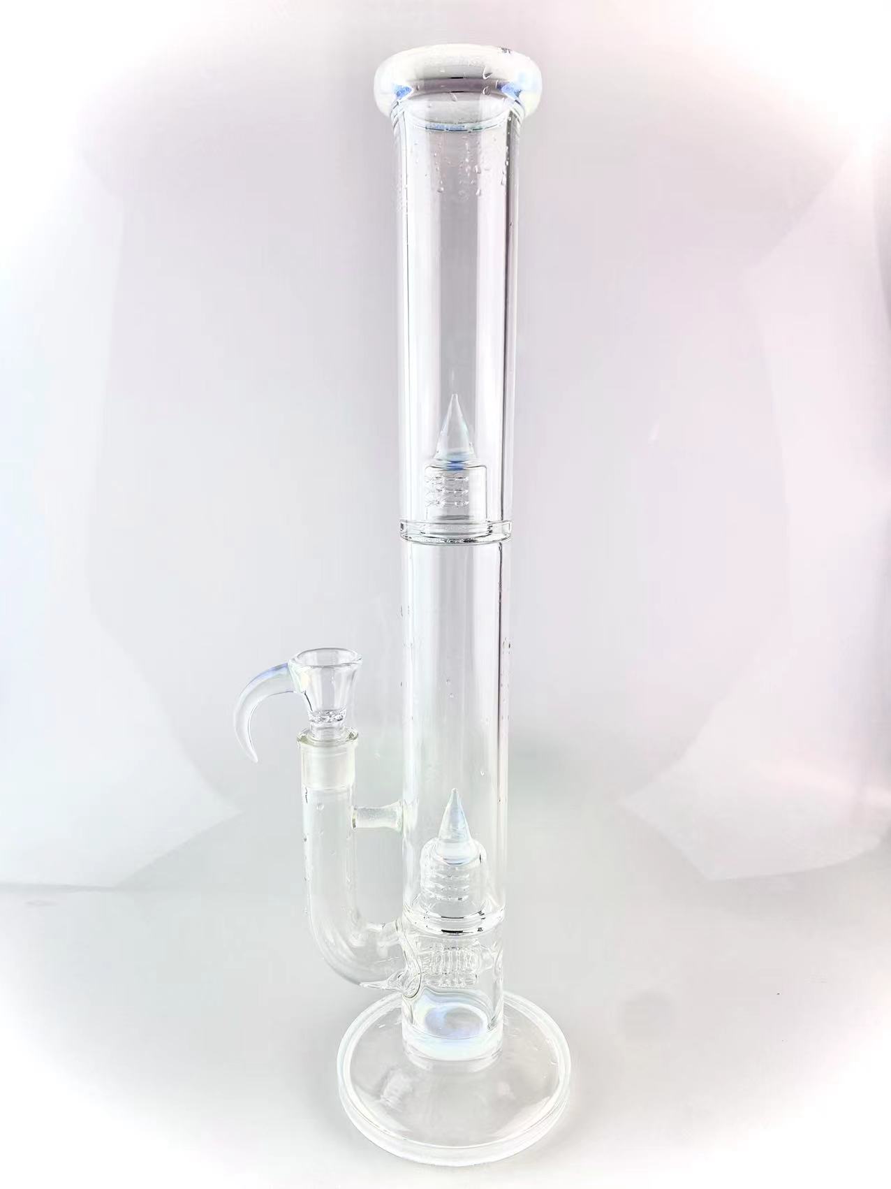 Smoking Pipes secret white bong 18 inch 18mm joint 3 inline perc to grid caps add a horn bowl