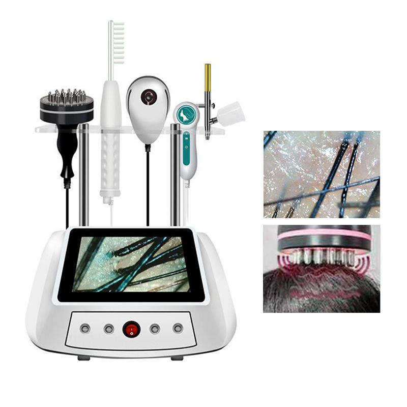 2023 5IN1 Hair Growth 650nm Diode Laser Machine Scalp Detection Painless Anti-hair Loss Treatment High Frequence Hair Regrowth Device