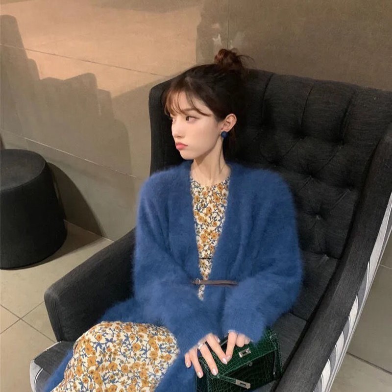 Women's Knits Tees Winter Clothes Women clothing Cashmere long sleeve top black Cardigan Long Coat Thickness Warm Knitted Sweater Outwear 230829