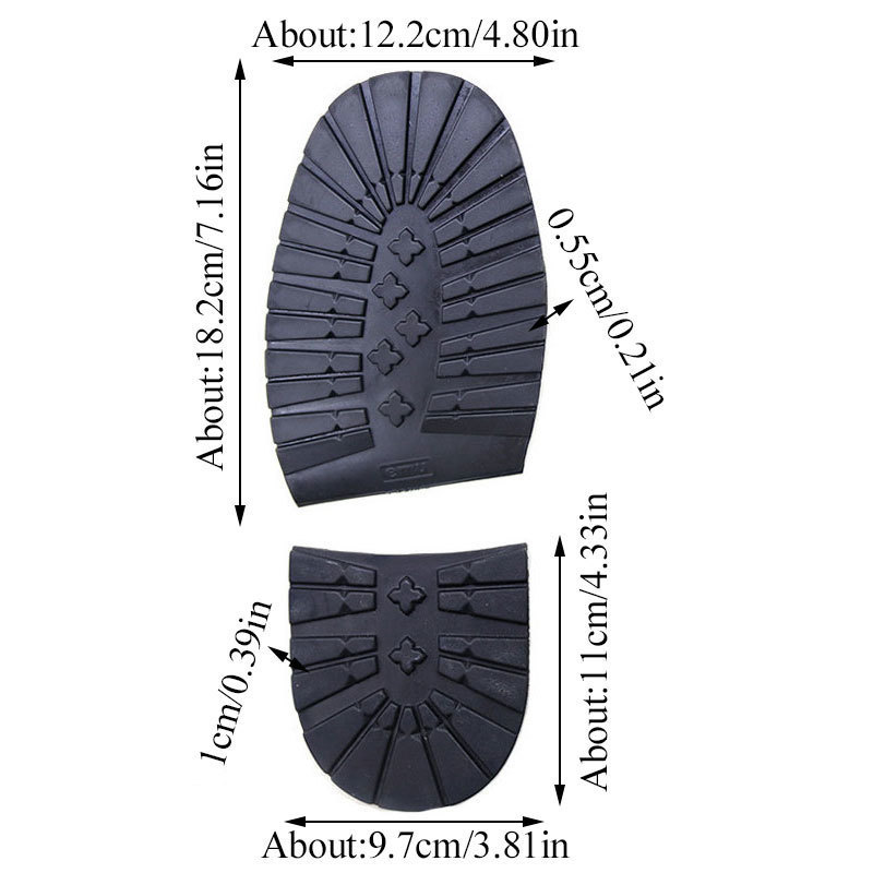 Shoe Parts Accessories Thicken Rubber Shoe Soles for Men Leather Business Shoes Heel Sole Non-slip Repair DIY Replacement Outsoles Black Yellow Mat Pa
