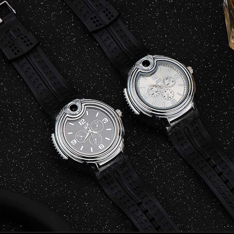 Creative Watch Style Metal Lighter Men's Sports Open Flame No Gas Inflatable Adjustable Exquisite Gift 4X7W W260202
