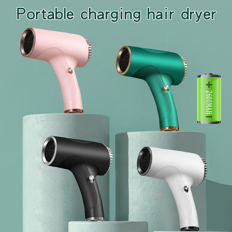 Hair Dryers Family Travel Camping Art Painting Pet Portable Mini Cordless USB Charging Ribbon Quick Drying of and Cold Air Negative Ion Quiet Dryer Br