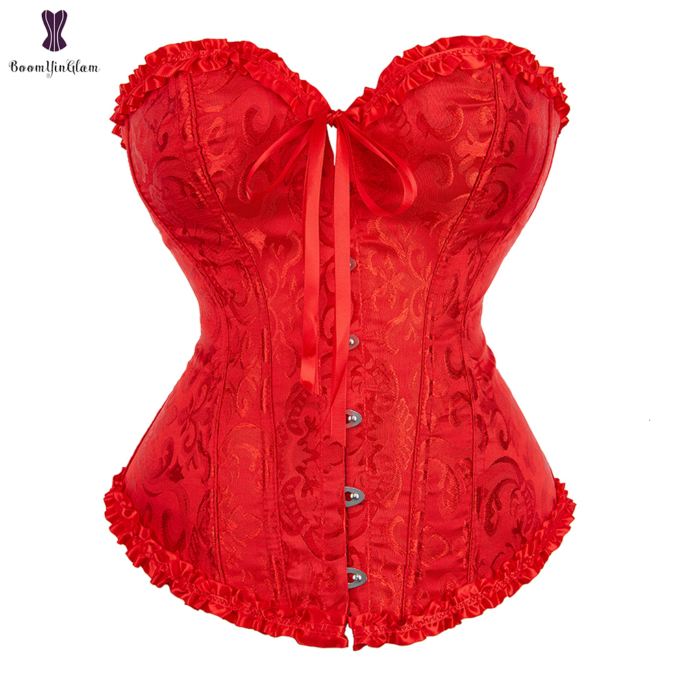 Waist Tummy Shaper Green Apricot Red Pink Steampunk Korset Women Lingeries Dance Wearing Costumes Floral Lace Boned Corsets And Bustiers #810 230828
