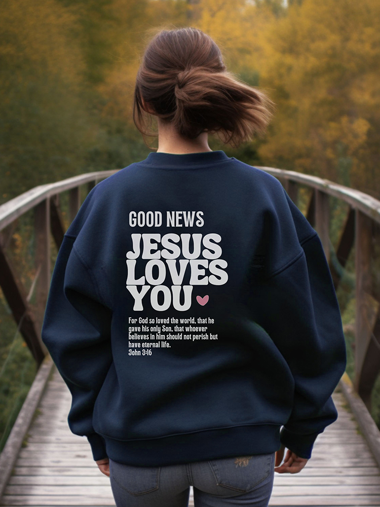 Men s Hoodies Sweatshirts Good s Jesus Loves You Letter Printing Female Long Sleeves O Neck Hoodie Casual Fashion Pullover Women Clothes 230829