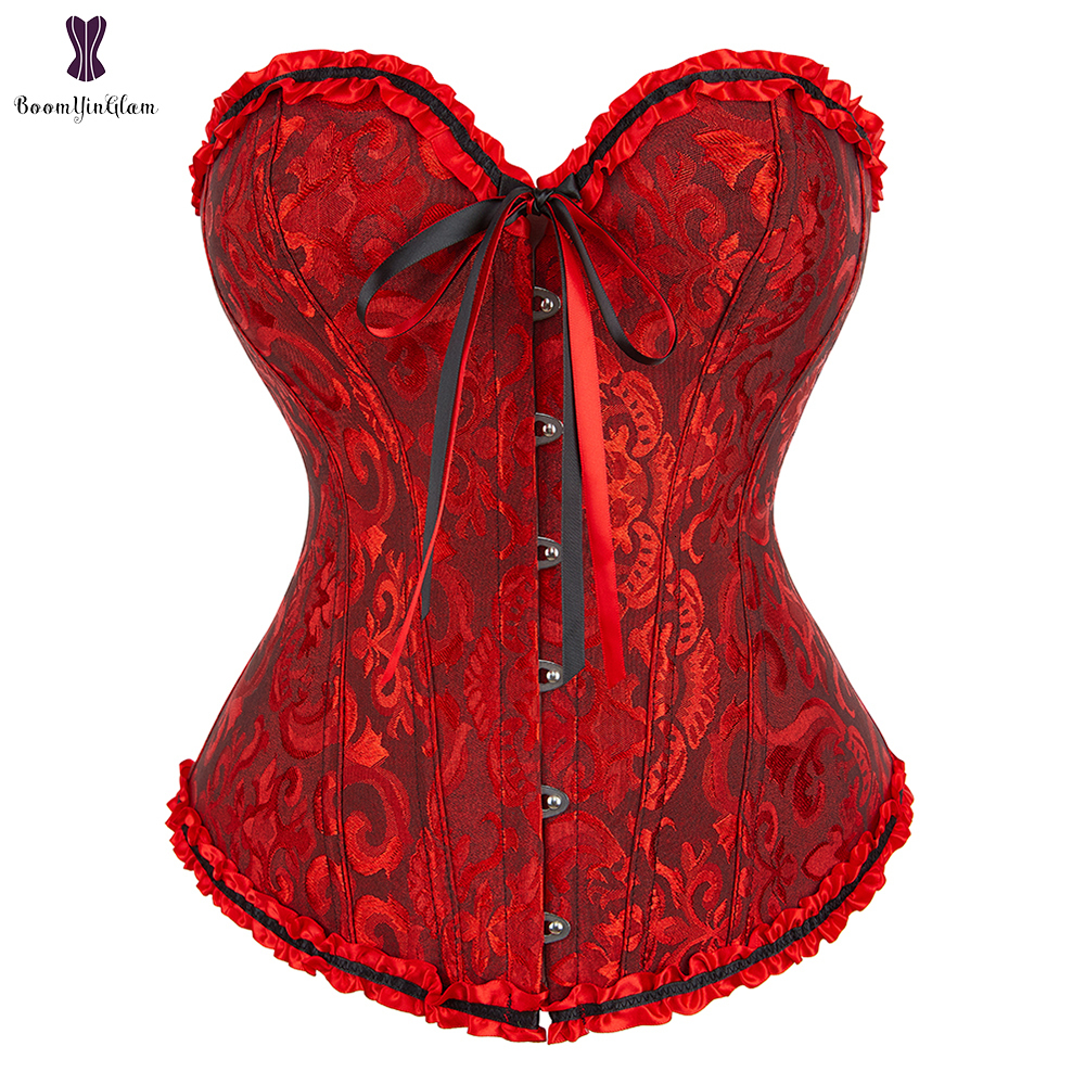 Waist Tummy Shaper Green Apricot Red Pink Steampunk Korset Women Lingeries Dance Wearing Costumes Floral Lace Boned Corsets And Bustiers #810 230828