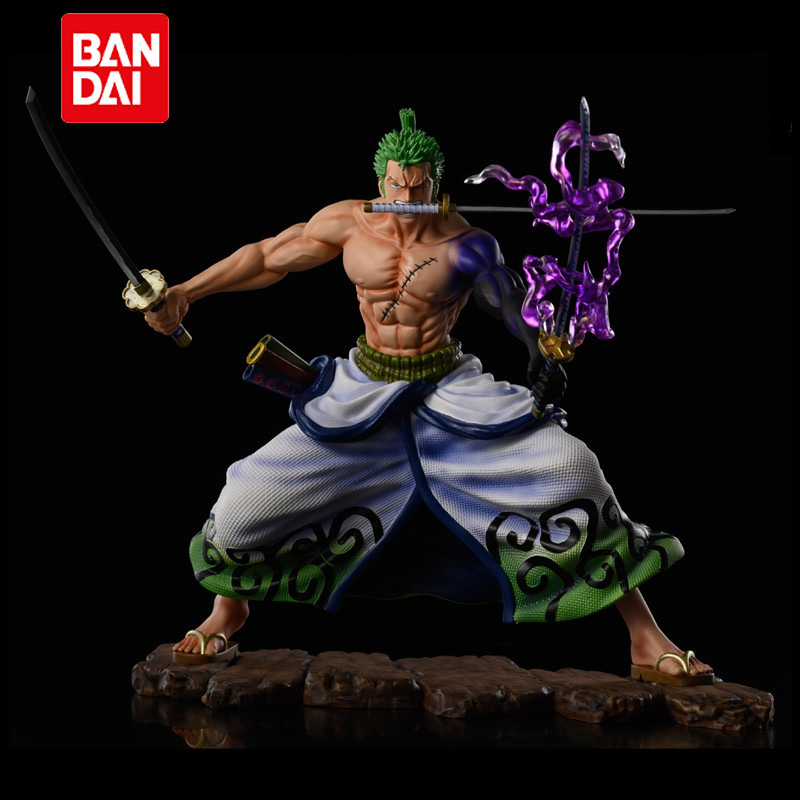 Finger Toys 20cm One Piece Anime Figure GK Roronoa Zoro Action Figure PVC Collection Cartoon Model Doll Gift Toys Decoration