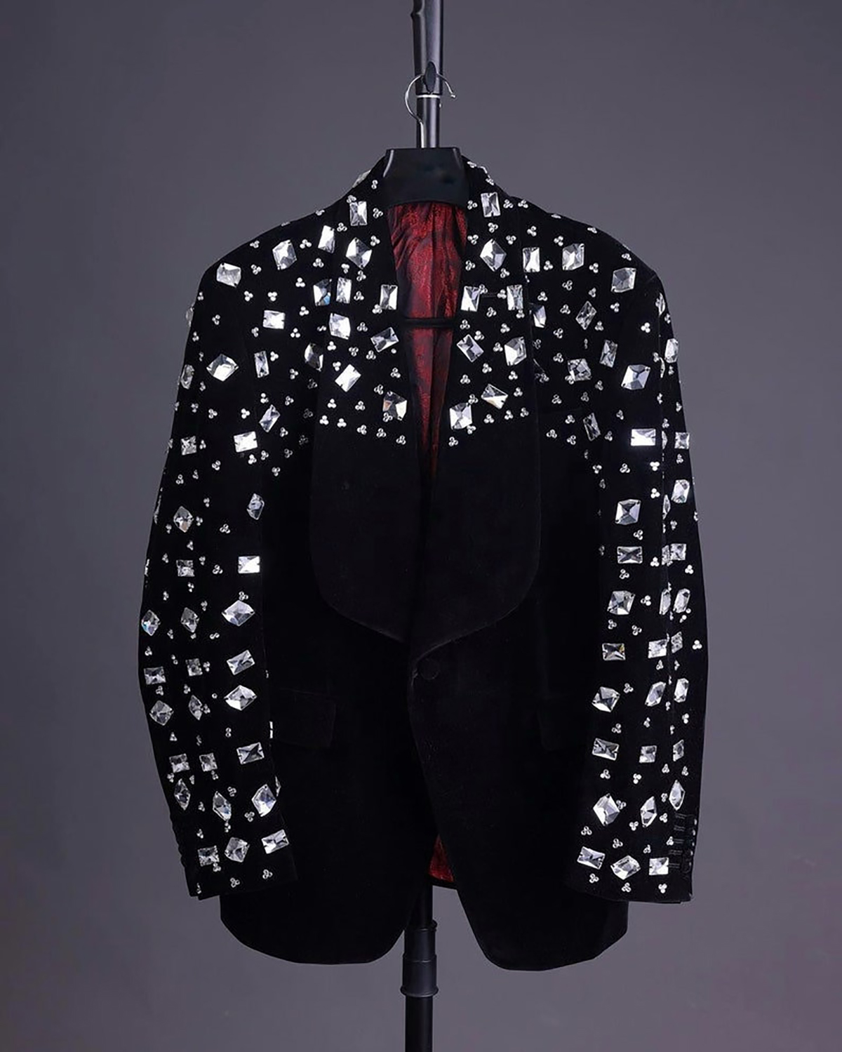 Luxury Crystal Tuxedos For Men Wedding Slim Fit Gorgeous Tailored Peaked Lapel Jacket One Piece Male Costume Coat