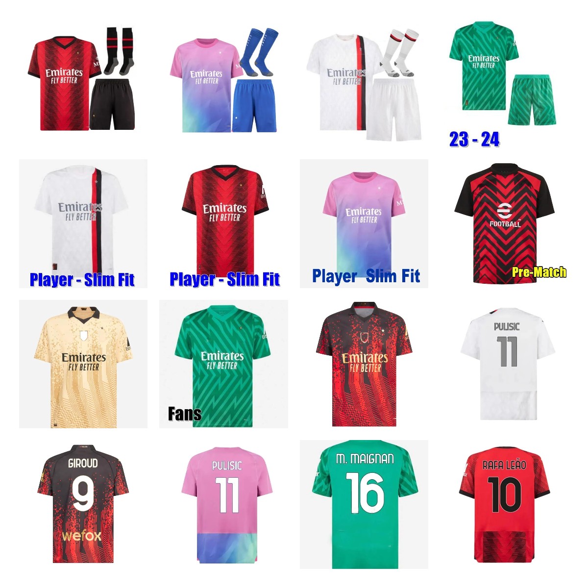 23 24 RAFA LEAO Soccer Jerseys AC MILANS 4th 2023 2024 GIROUD TONALI THEO ROMAGNOLI DE KETELAERE S.CASTILLEJO LOFTUS-CHEEK Fans PLAYER VERSION Men Kids Kits Chukwueze J