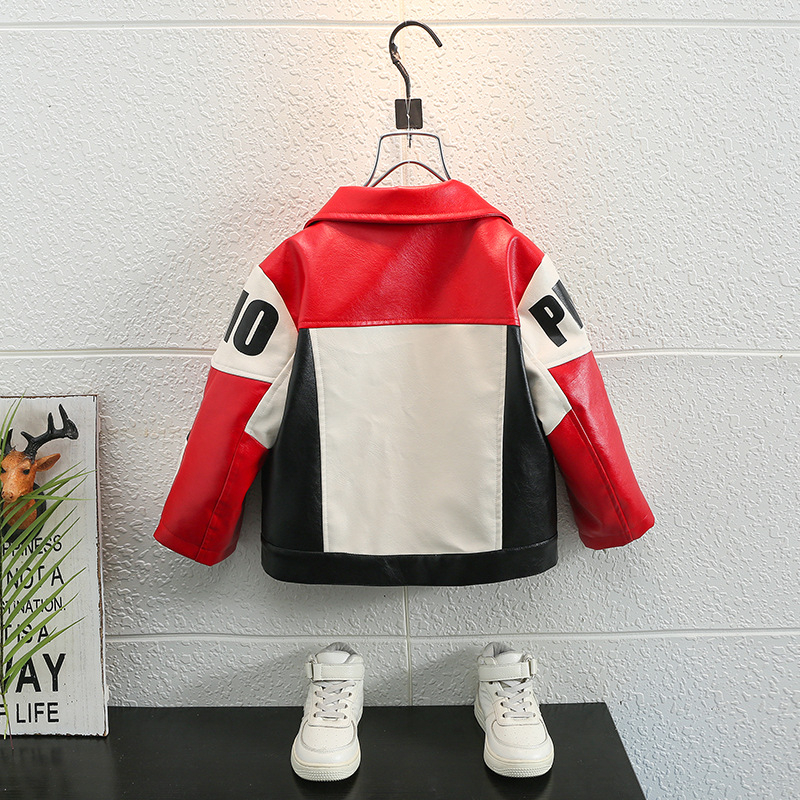 Jackets Fashion Boys Leather Jacket Creative Hiphop Street Jacket For 1-10years Child Kid PU Motorcycle Jacket Top Clothing 230829