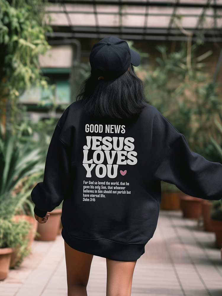 Men s Hoodies Sweatshirts Good s Jesus Loves You Letter Printing Female Long Sleeves O Neck Hoodie Casual Fashion Pullover Women Clothes 230829