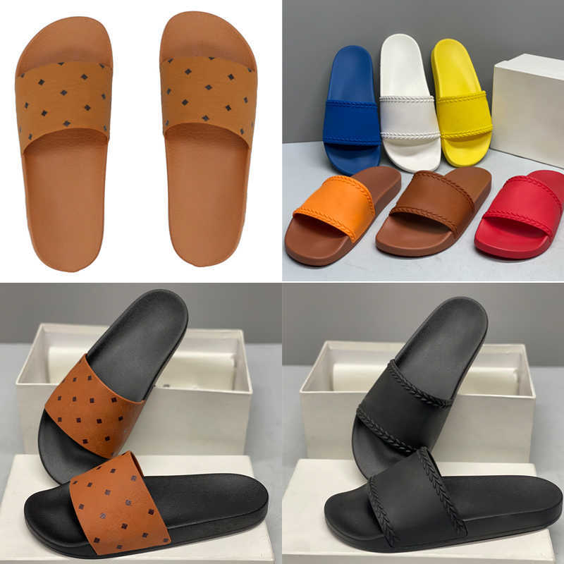 Designer Men Slides Sandal Visetos Rubber Womens Slippers Summer Beach Classic Non-Slip Slide Flat Platform Lady Home Fashion Causal Flip Flops With Box NO465