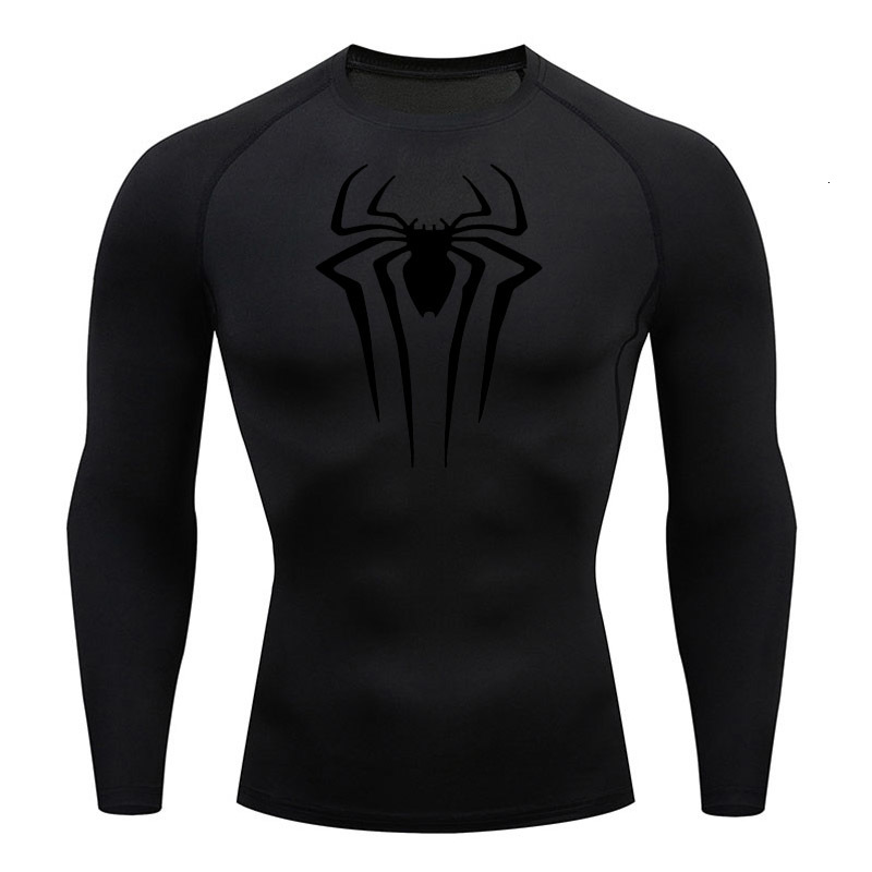 Men's T-Shirts Compression Shirt Men's T-Shirt Long Sleeve Black Top Fitness Sunscreen Second Skin Quick Dry Breathable Casual long T-Shirt 