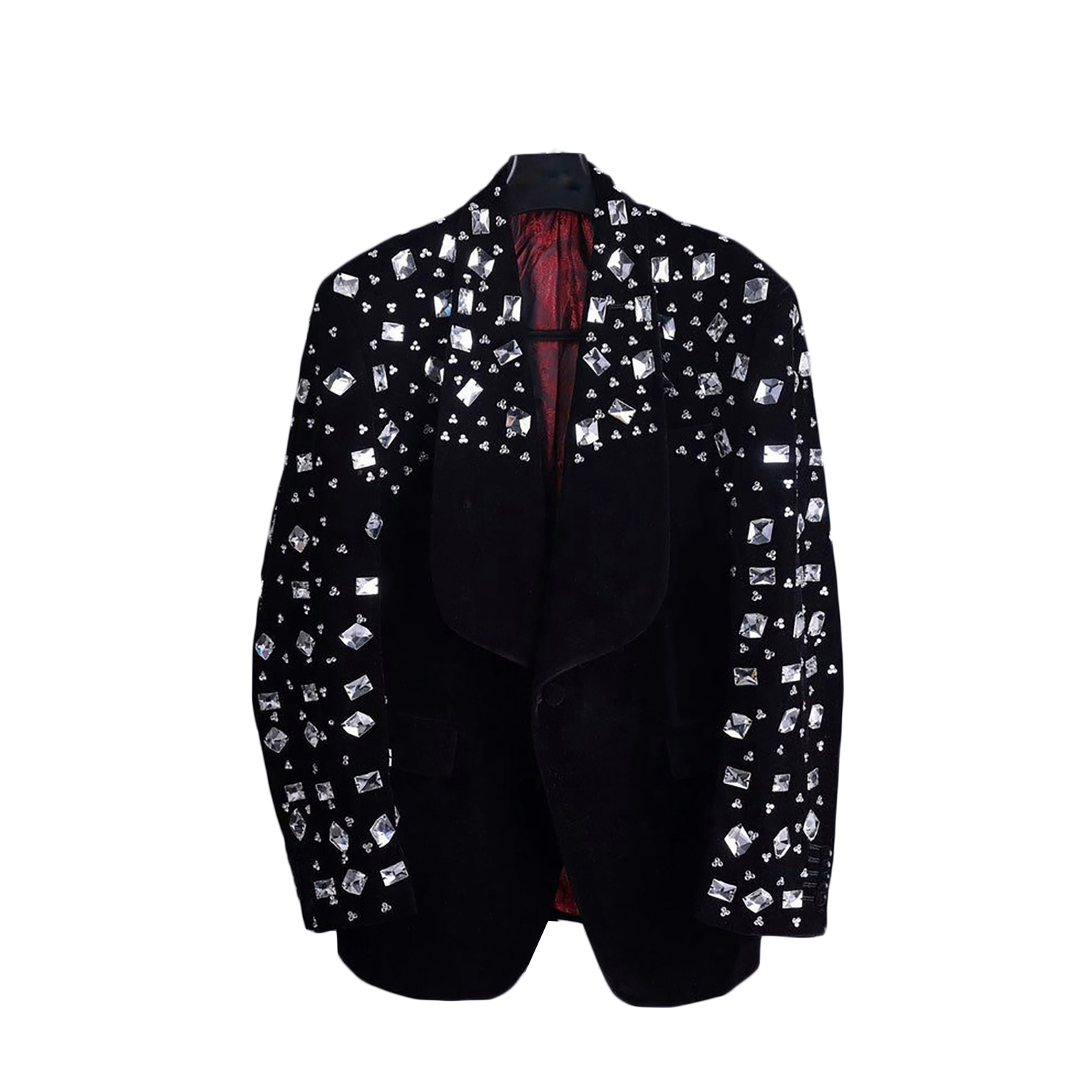 Luxury Crystal Tuxedos For Men Wedding Slim Fit Gorgeous Tailored Peaked Lapel Jacket One Piece Male Costume Coat