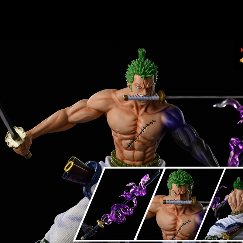 Finger Toys 20cm One Piece Anime Figure GK Roronoa Zoro Action Figure PVC Collection Cartoon Model Doll Gift Toys Decoration