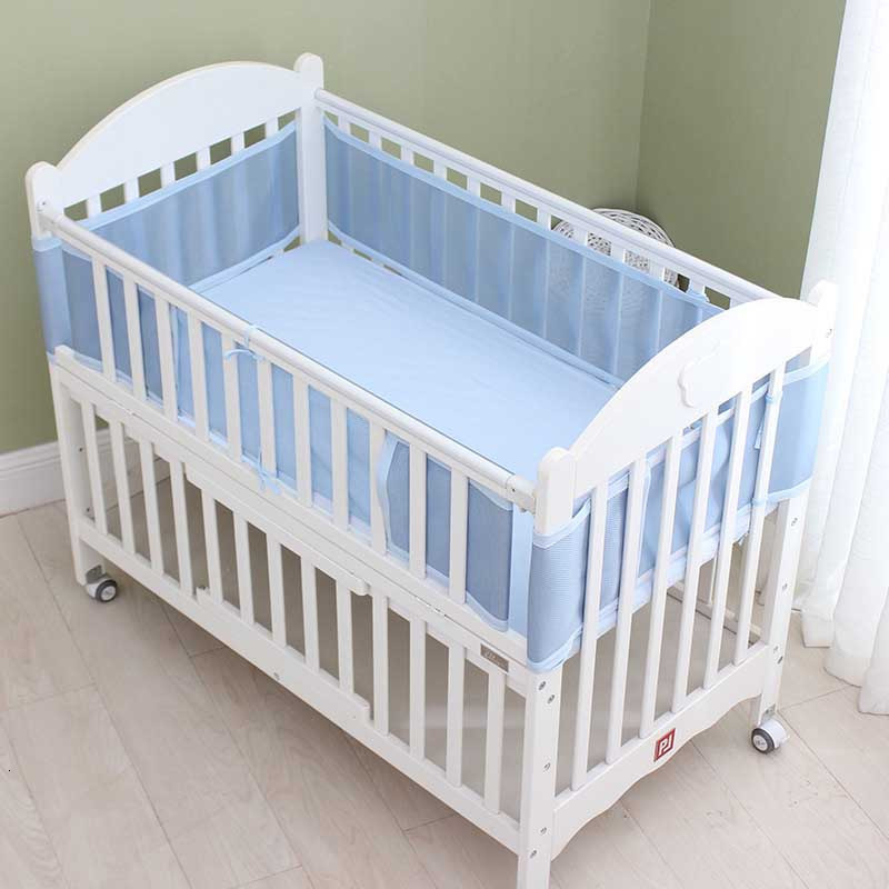 Bed Rails born Breathable Baby Classic Mesh Crib Liner Soft Fence Cot Bed Bumpers Bedroom Accessories Bedding 2pcsSet 230828