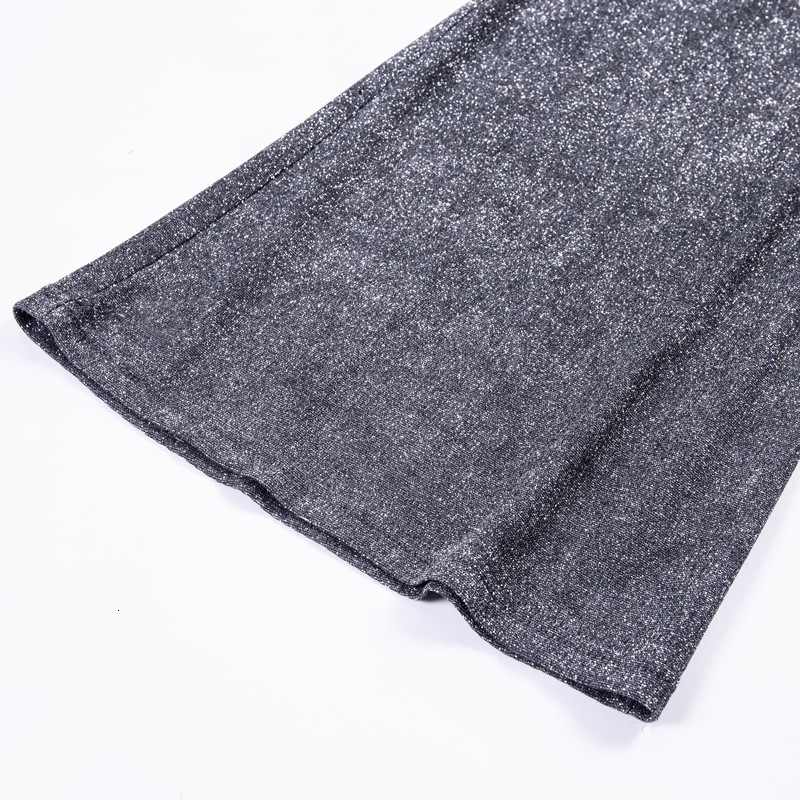 Women's Pants Capris High Waisted Glitter Pants Fall Winter Outfit Women Silver Sparkly Flare Sequined Trousers Party Night Clubwear 230829