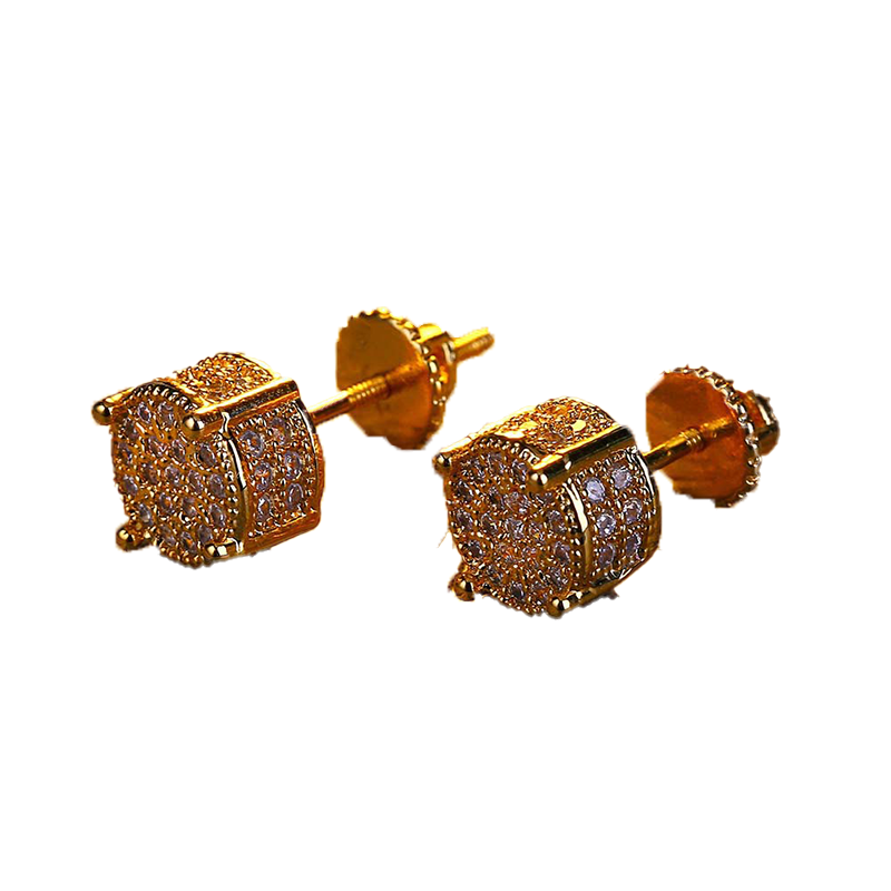 Luxury Designer Earrings Mens Gold Stud Charms Christmas Gift Hip Hop Jewelry Iced Out Diamod Earring Rapper Bling Ear Ring Fashio