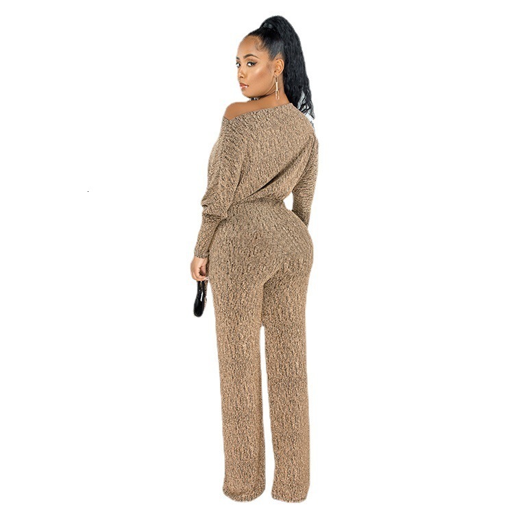 Women's Jumpsuits Rompers Jumpsuits Women Spring Long Sleeve High Waist Loose Belt Wide Leg Jumpsuit Elegant Office Ne Piece Outfit Party Overall