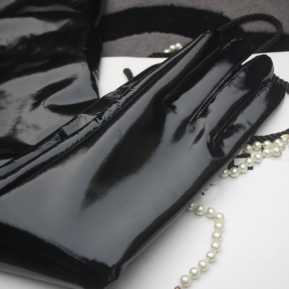 Mittens Genuine Patent Leather Glove's Long Gloves Sexy Ladies Shiny Party Evening Overlength Opera Shine Customize 230828