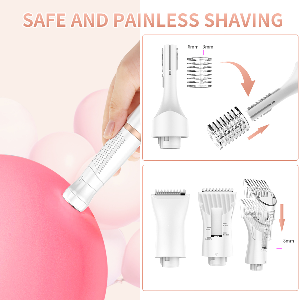 Electric Shavers 1228 women body trimmer for nose painless hair removal shaving eyebrow ear bikini intimate areas female shaver 230828