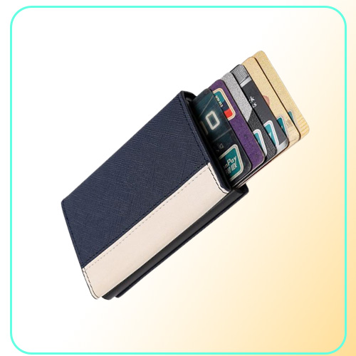 Wallets Automatic Men Women Smart Wallet Carbon Fiber Holder RFID Cardholder With Money Clips Pos ID Window