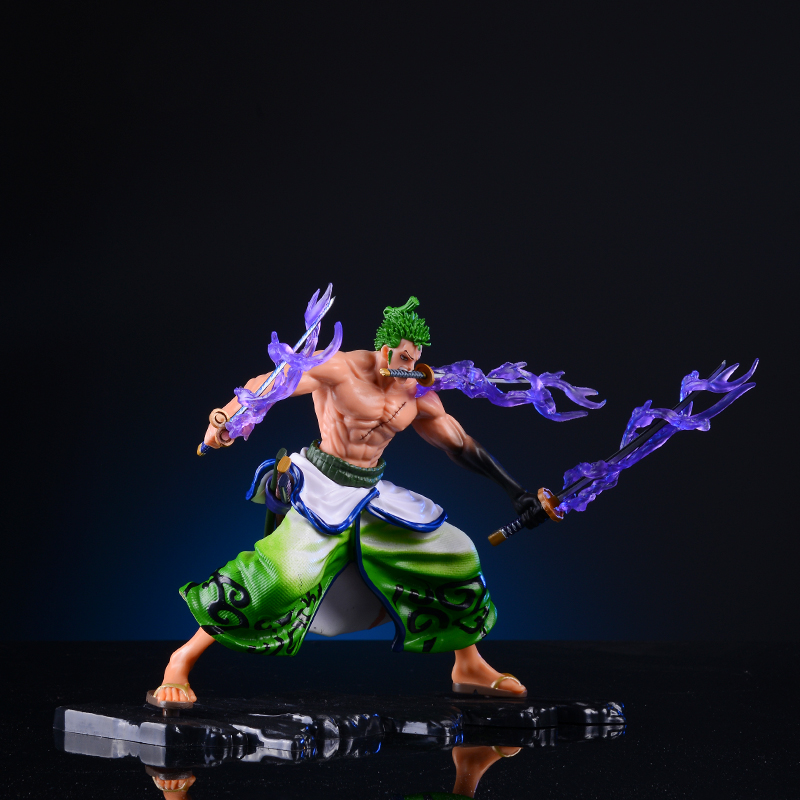 Finger Toys 20cm One Piece Anime Figure GK Roronoa Zoro Action Figure PVC Collection Cartoon Model Doll Gift Toys Decoration