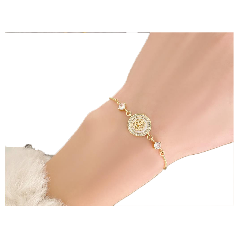 2021simple Shell and camellia link bracelet Women Fashion Elegant Jewelry