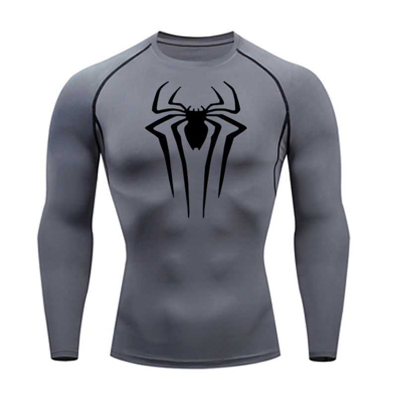 Men's T-Shirts Compression Shirt Men's T-Shirt Long Sleeve Black Top Fitness Sunscreen Second Skin Quick Dry Breathable Casual long T-Shirt 
