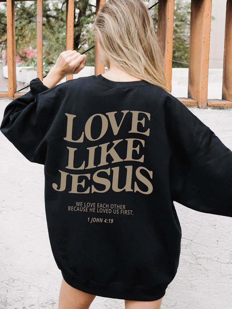 Men s Hoodies Sweatshirts Good s Jesus Loves You Letter Printing Female Long Sleeves O Neck Hoodie Casual Fashion Pullover Women Clothes 230829