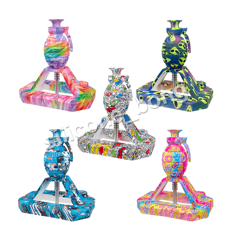 Grenade Silicone Nectar Collector with 14mm stainless steel tip smoke pipe smoke accessory dab oil rig glass bong