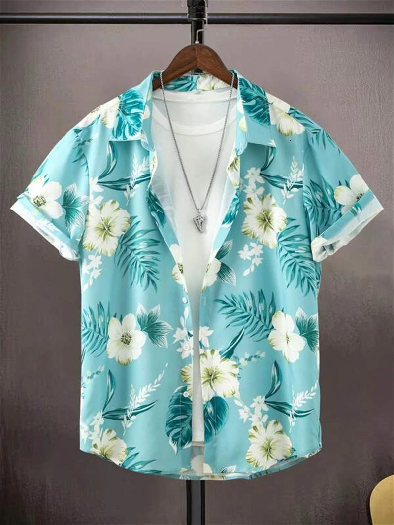 Men's Dress Shirts Hawaiian 3D Coconut Tree Top Summer Beach Casual Clothing Street Outdoor Party Shirt Loose Breathable 230828