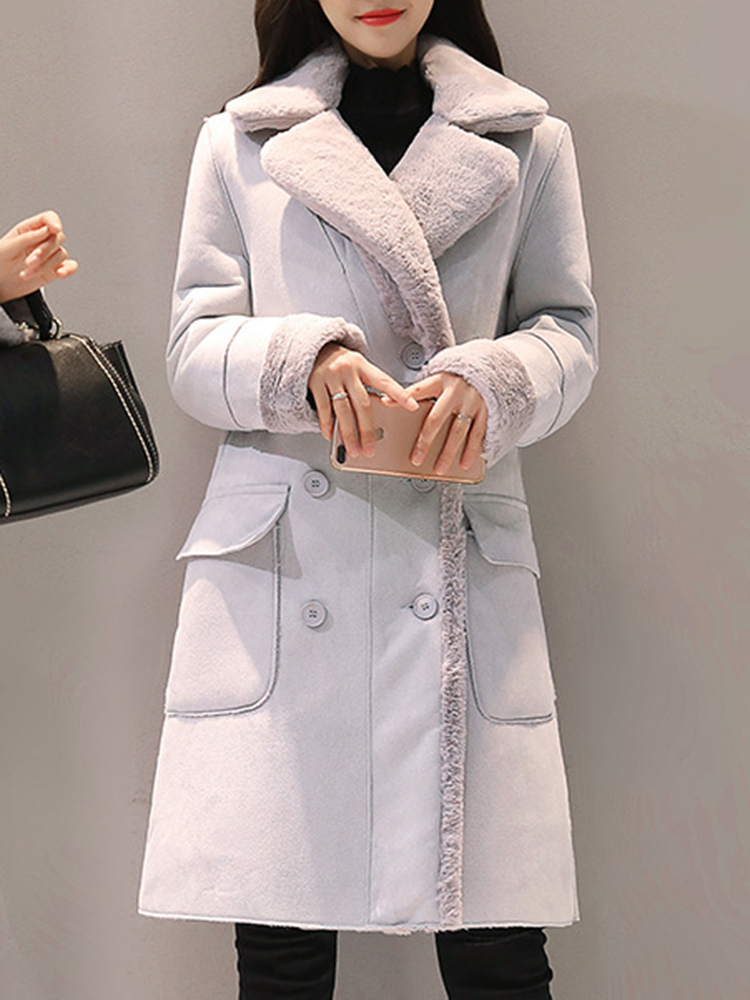 Womens Wool Blends XFPV Light Pink Lamb Fur Long Woolen Coat Korea Thickened Cashmere Sleeve Loose Fit Women Fashion Winter SM4120 230828