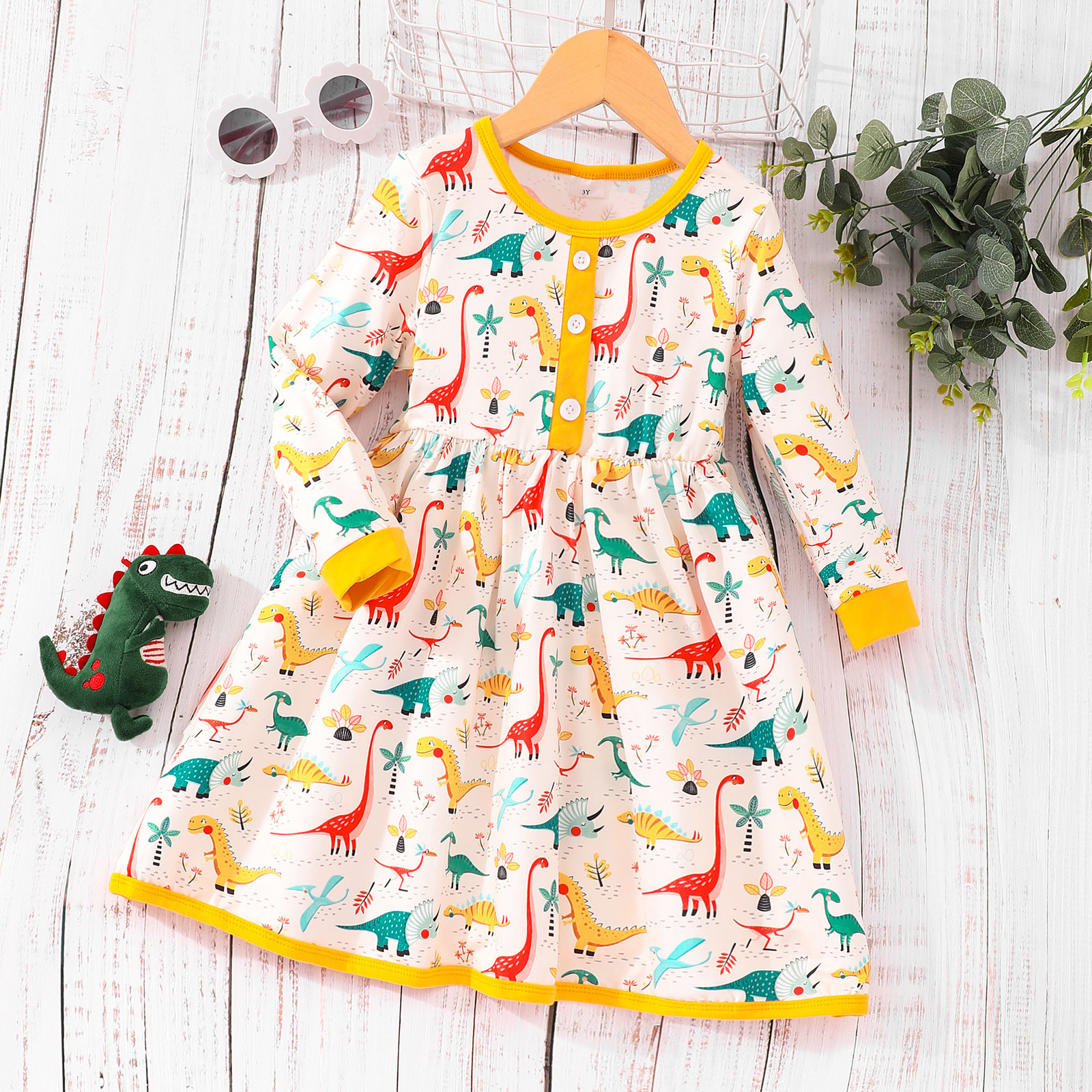 Girl s Dresses 2023 Dress for Kids Girl 2 8 Years Floral Summer Long Sleeve Children Princess Autumn Birthday Party Gown Girls Clothes 230828