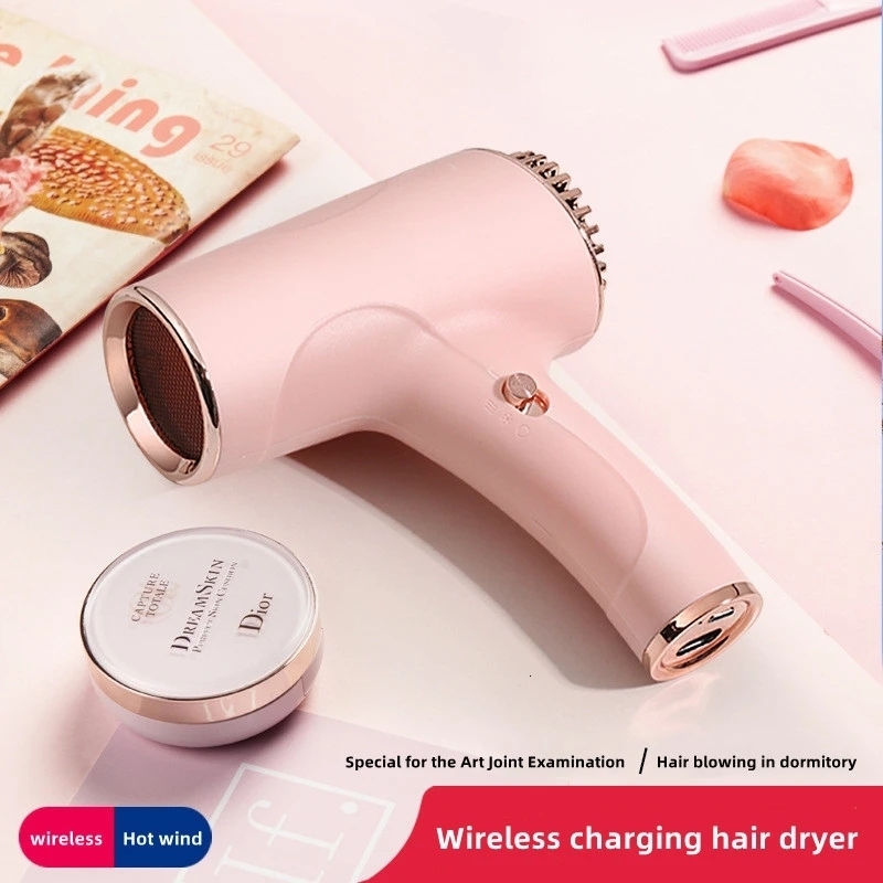 Hair Dryers Family Travel Camping Art Painting Pet Portable Mini Cordless USB Charging Ribbon Quick Drying of and Cold Air Negative Ion Quiet Dryer Br