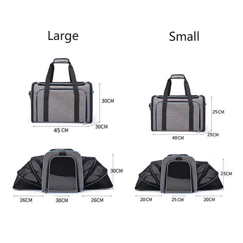 YUEXUAN Pet Carriers Bag Portable Breathable Foldable Bag Cat Dog Carrier Bags Outgoing Travel Pets Cats Handbag Safety Zippers 4 Sides Expandable Cat