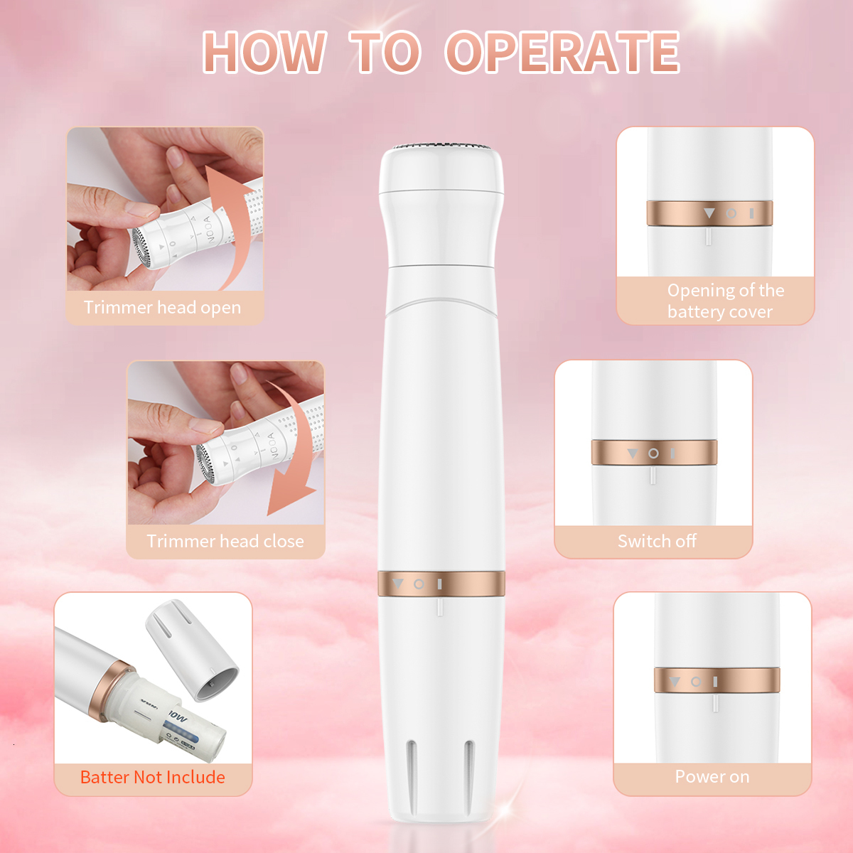 Electric Shavers 1228 women body trimmer for nose painless hair removal shaving eyebrow ear bikini intimate areas female shaver 230828