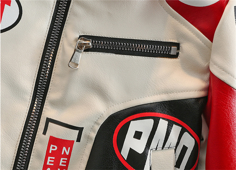 Jackets Fashion Boys Leather Jacket Creative Hiphop Street Jacket For 1-10years Child Kid PU Motorcycle Jacket Top Clothing 230829
