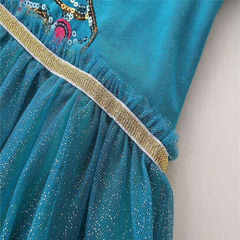 Girl s Dresses Jumping Meters 2 7T Tree Beading Baby Frocks Cute Kids Dress Princess Christmas Girls Long Sleeve Years Clothes 230828