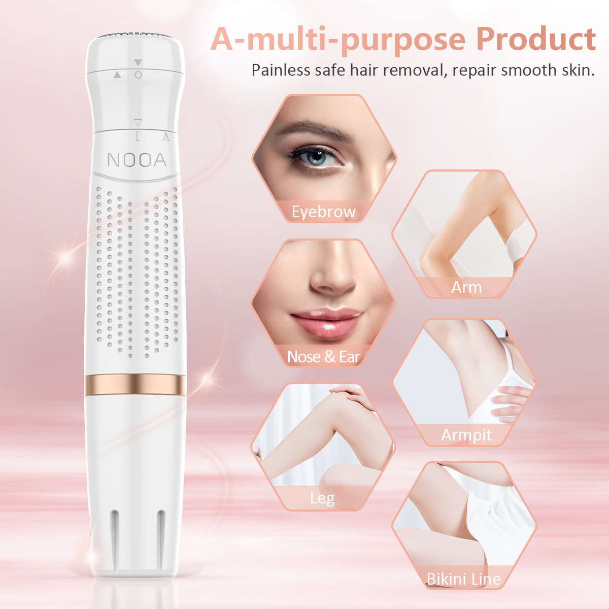 Electric Shavers 1228 women body trimmer for nose painless hair removal shaving eyebrow ear bikini intimate areas female shaver 230828